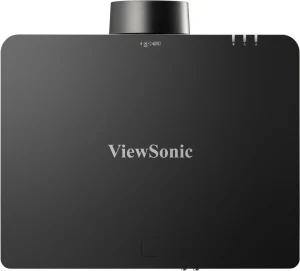 Mặt trên máy chiếu ViewSonic LS950WU - thân đen cao cấp, ống kính motorized, hỗ trợ chiếu 360 độ và chế độ dọc 90 độ