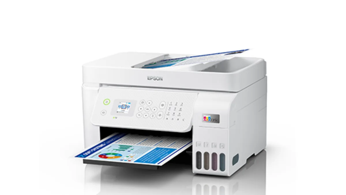 Mặt sau Epson L5296 cổng Ethernet USB fax kết nối đa dạng