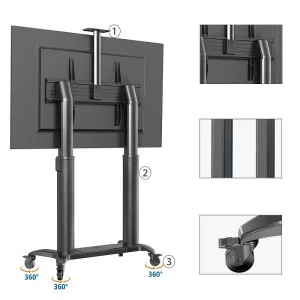 Chân tivi di động NB-TW100 North Bayou nâng hạ điện bằng remote - giá treo tivi 75-110 inch tải 136kg