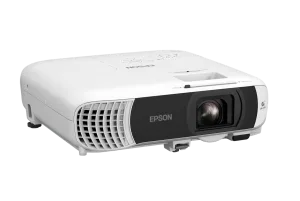 Epson EB-FH54 góc nhìn từ trên thể hiện bảng điều khiển và ống kính zoom 1.62x