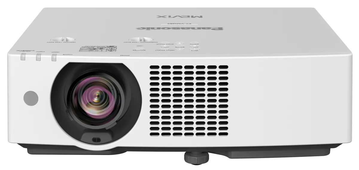 Panasonic PT-VMQ65 - máy chiếu 4K 3LCD Laser 6.500 lumens nhỏ gọn Máy chiếu Panasonic PT-VMQ65 4K 3LCD laser màu trắng nhìn chính diện