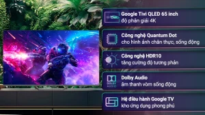 Google Tivi QLED Aqua 4K 65 inch AQT65S80EUX – Màn Lớn, QLED Giá Tốt