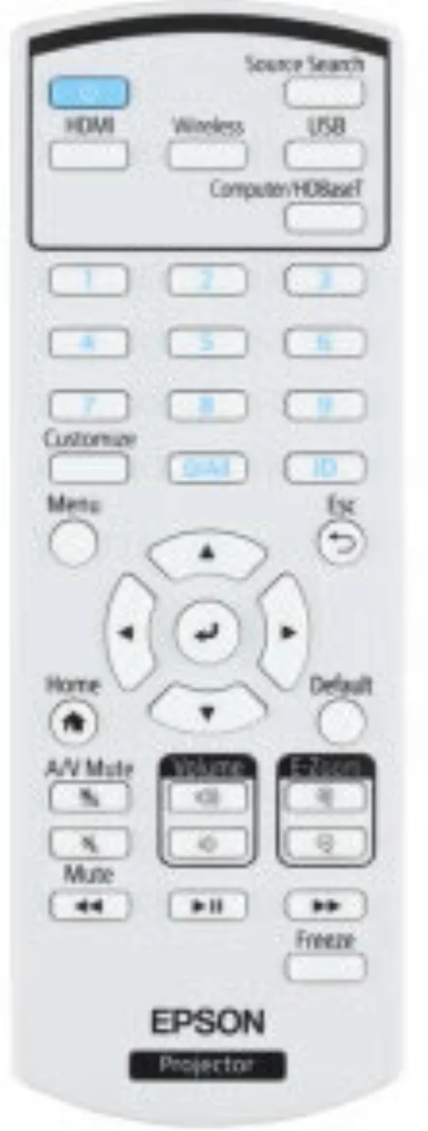 Remote điều khiển từ xa Epson EB-FH54 với các phím chức năng