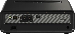 Mặt sau máy chiếu ViewSonic X1-4K PRO - cụm cổng 2 HDMI eARC, USB-C, Audio Out, điều khiển âm thanh Harman Kardon