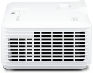 Máy chiếu ViewSonic LS630W nhìn từ trên - bảng điều khiển, vòng chỉnh nét, khe tản nhiệt, chiếu 360 độ