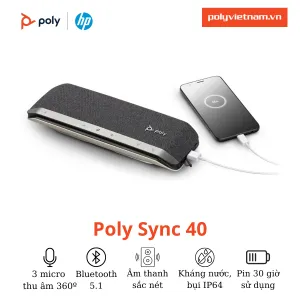 Loa hội nghị Poly Sync 40 - Speakerphone USB/Bluetooth cho phòng họp vừa