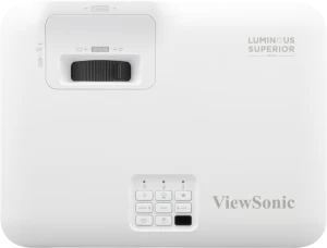 Mặt trên máy chiếu ViewSonic LSD600W - vòng zoom/focus, bảng điều khiển, keystone H/V