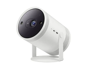 Máy chiếu di động Samsung The Freestyle 2nd Gen - thiết kế trụ tròn xoay 180 độ, ống kính phía trước, vỏ trắng