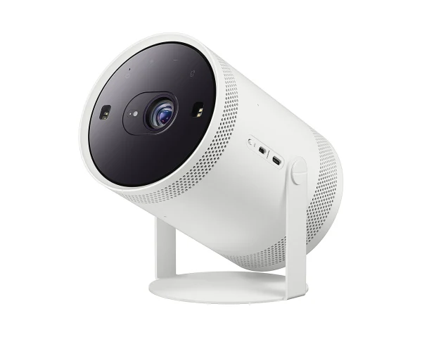 Máy chiếu di động Samsung The Freestyle 2nd Gen - thiết kế trụ tròn xoay 180 độ, ống kính phía trước, vỏ trắng