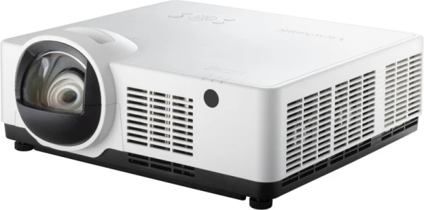 Máy chiếu ViewSonic LSC600WU-ST Laser 3LCD chiếu gần - góc nghiêng trái, ống kính short throw, thân máy trắng