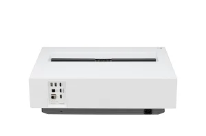 LG CineBeam HU715QW góc nghiêng - thiết kế trắng tinh tế cho home cinema
