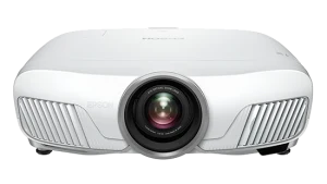 Cận cảnh ống kính máy chiếu Epson EH-TW8300 - lens shift điện zoom/focus, trình chiếu 4K Enhancement & 3D