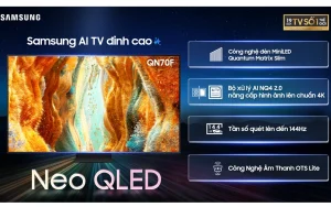 Tivi Samsung QA75QN70F đèn nền Quantum Mini LED, Neo Quantum HDR tương phản vượt trội
