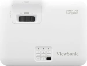 Mặt trên máy chiếu ViewSonic LSD400W - vòng zoom quang, lấy nét, bảng điều khiển