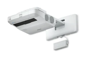 Máy chiếu Epson EB-696Ui góc nghiêng - thiết kế siêu gần Ultra Short Throw gắn giá treo tường cho lớp học và phòng họp
