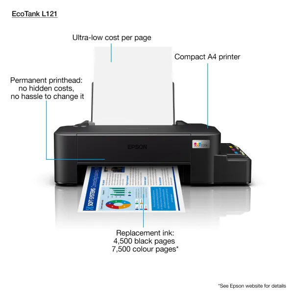 Đặc điểm nổi bật máy in Epson EcoTank L121 công nghệ Heat-Free tiết kiệm điện