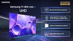 Tivi Samsung UA75U8500F màn Crystal UHD 4K sắc nét, Crystal Processor 4K, HDR10+