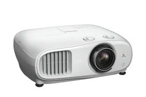 Máy chiếu Epson EH-TW7000 góc nghiêng trái - thân máy trắng bo tròn cho rạp phim tại gia