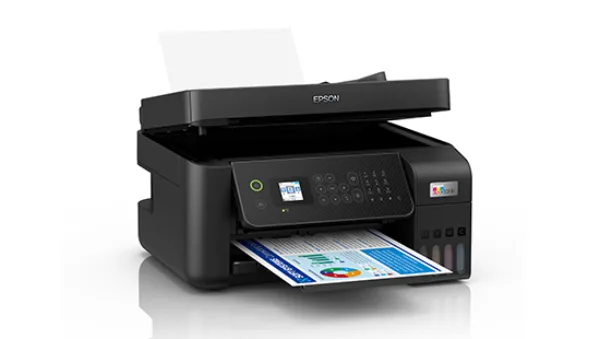 Epson L5290 mặt trên nắp scanner ADF và bảng điều khiển