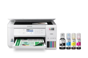 Máy in Epson EcoTank ET-3830 mặt trước màu đen với bộ mực 502 đi kèm