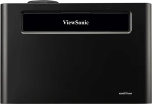 Mặt trên máy chiếu ViewSonic X1-4K PRO - logo ViewSonic, âm thanh SOUND BY Harman Kardon